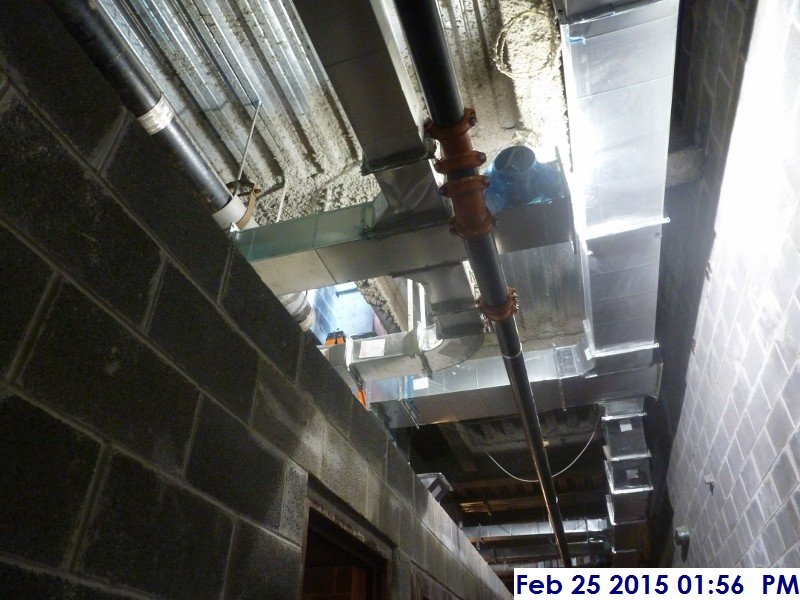 Installed misc. duct work at the 1st floor Facing East